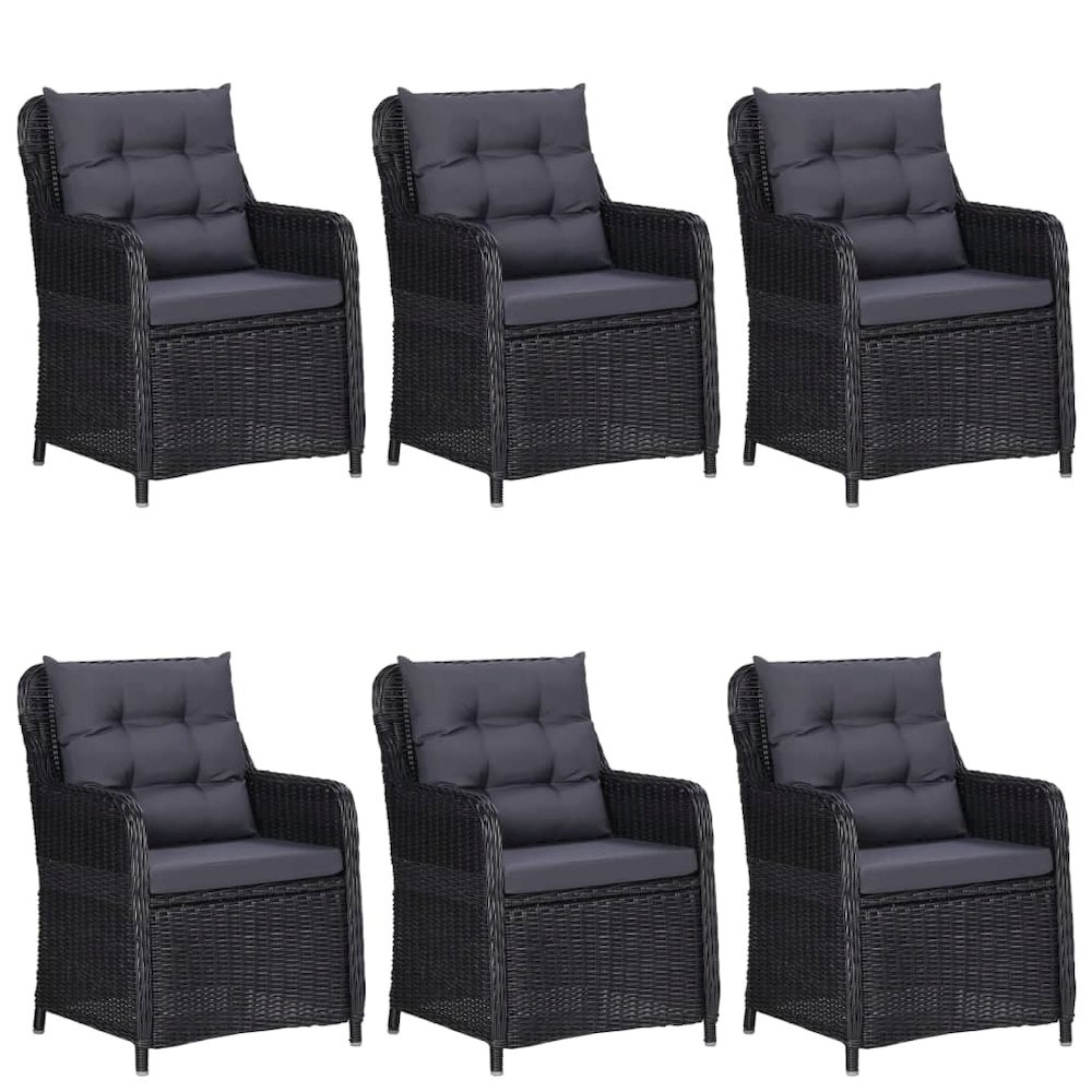 Garden Dining Set Black, Dark Grey. Picture 3