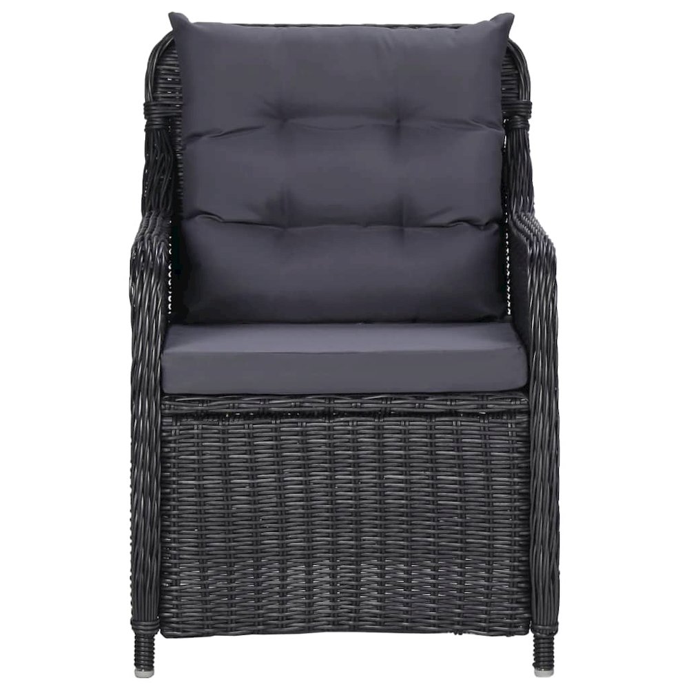 Garden Dining Set Black, Dark Grey. Picture 5