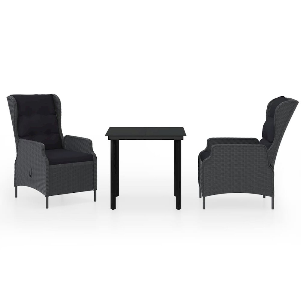 Garden Dining Set Dark Grey Powder-coated steel Medium. Picture 2