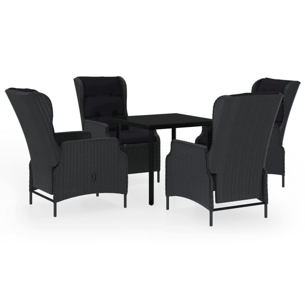 Garden Dining Set Dark Grey, Black. Picture 2