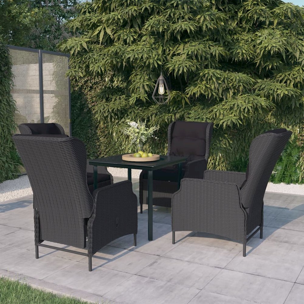 Garden Dining Set Dark Grey, Black. Picture 1