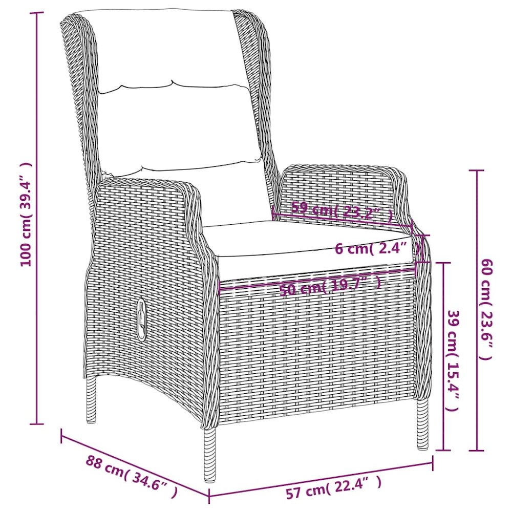Garden Dining Set Light Gray, Black. Picture 7