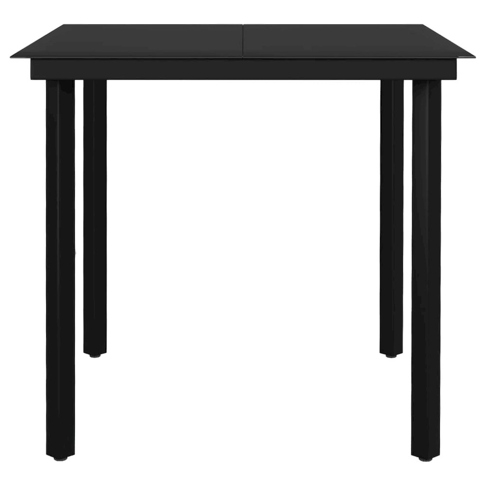Garden Dining Set Brown PE Rattan, Powder-coated steel, Glass. Picture 6