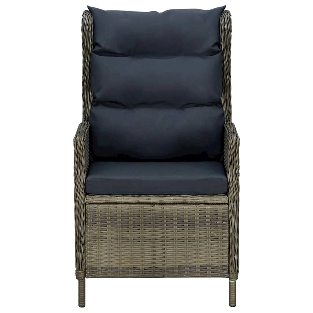 Garden Dining Set Chair: Brown, Cushions: Black, Table: Black. Picture 4