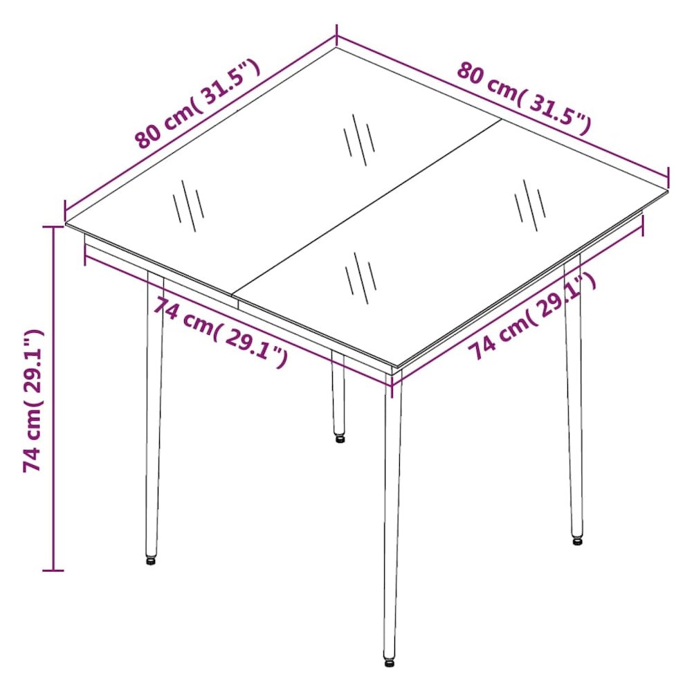 Garden Dining Set Dark Grey Powder-Coated Steel Compact. Picture 8