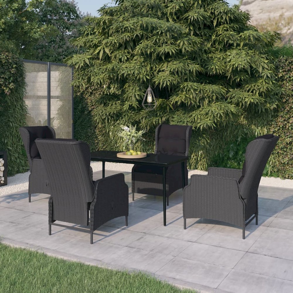 Garden Dining Set Dark grey. Picture 1