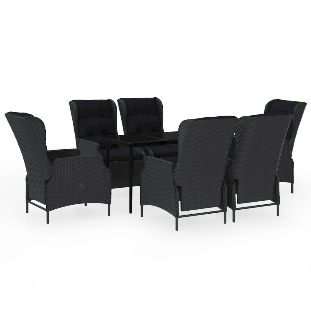 Garden Dining Set Dark Grey, Black. Picture 2