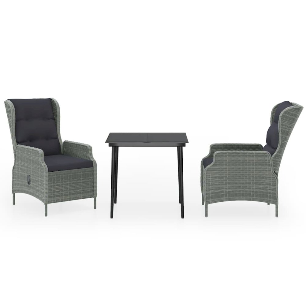 Garden Dining Set Light Grey Powder-coated steel. Picture 2