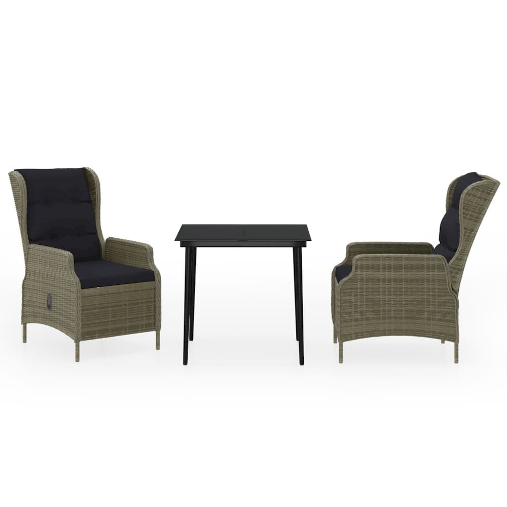 Garden Dining Set Brown, Black. Picture 2