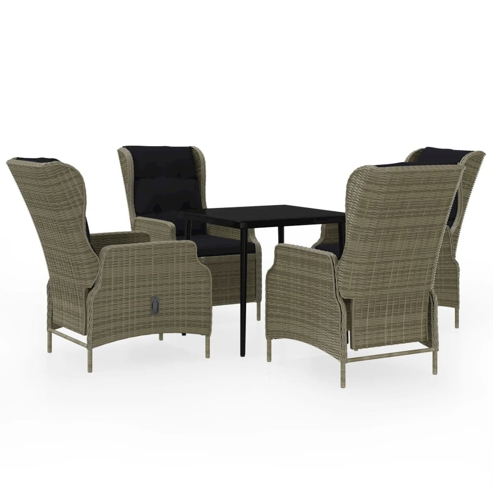 Garden Dining Set Brown, Black. Picture 2