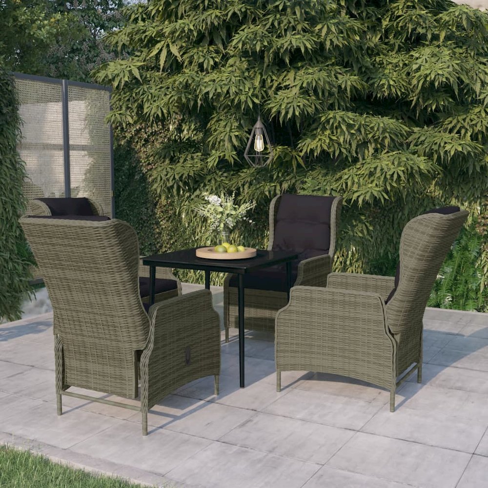 Garden Dining Set Brown, Black. Picture 1