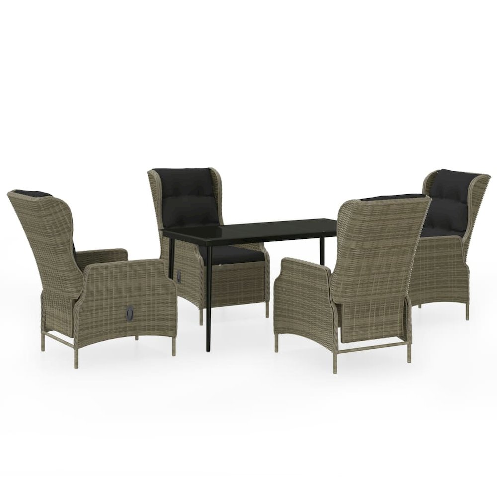 Garden Dining Set Brown PE Rattan Medium Garden Dining Set. Picture 2
