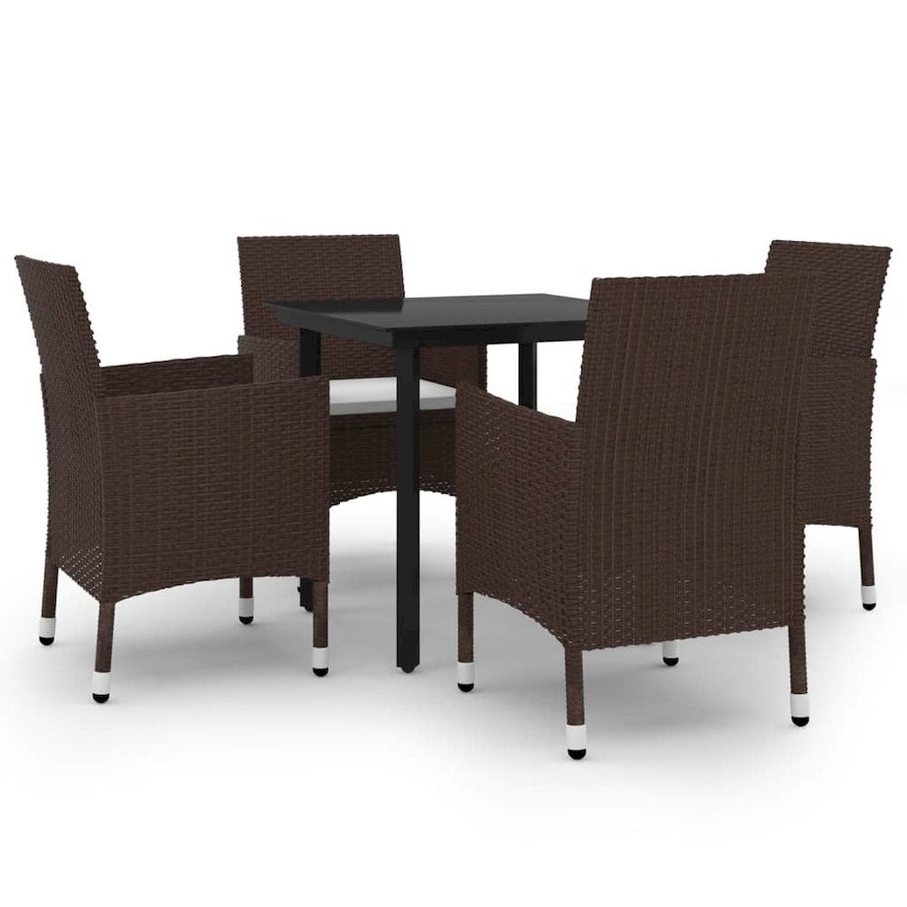 Garden Dining Set Brown PE rattan Medium Durable. Picture 2