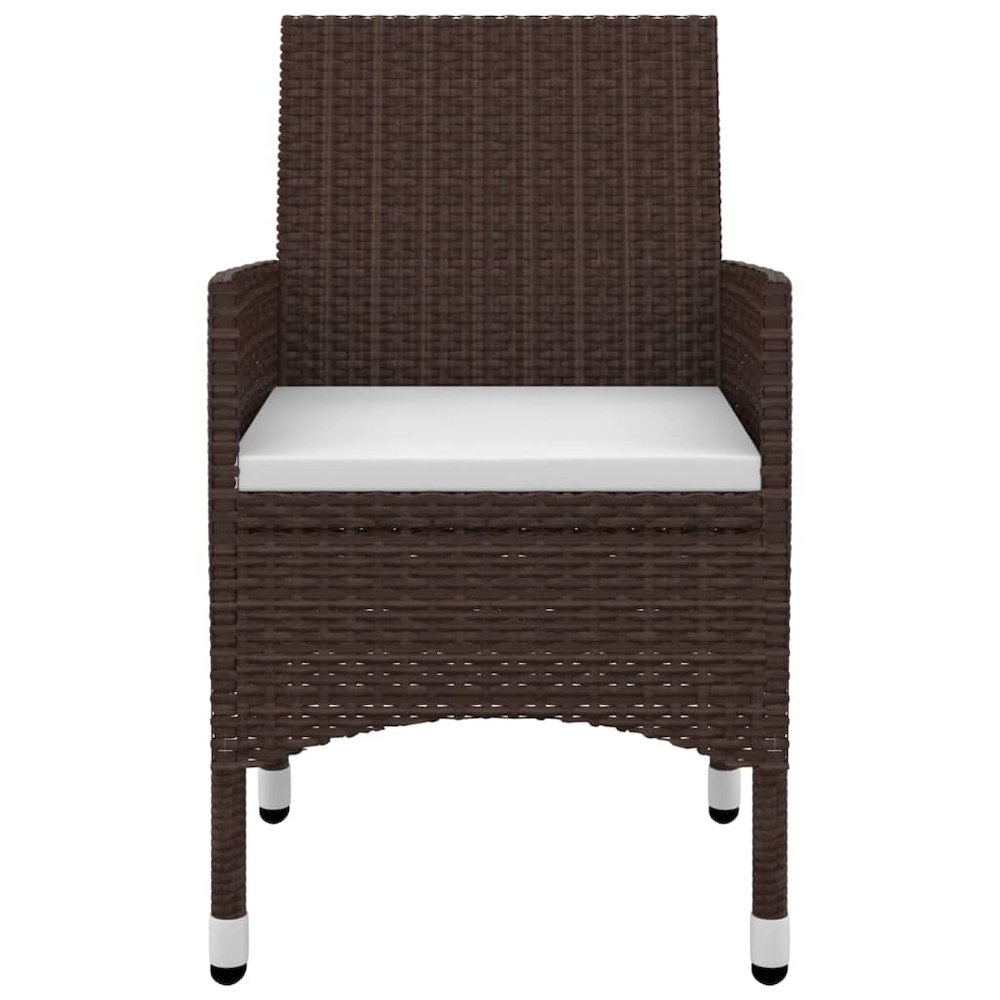 Garden Dining Set Brown PE rattan Medium Durable. Picture 4