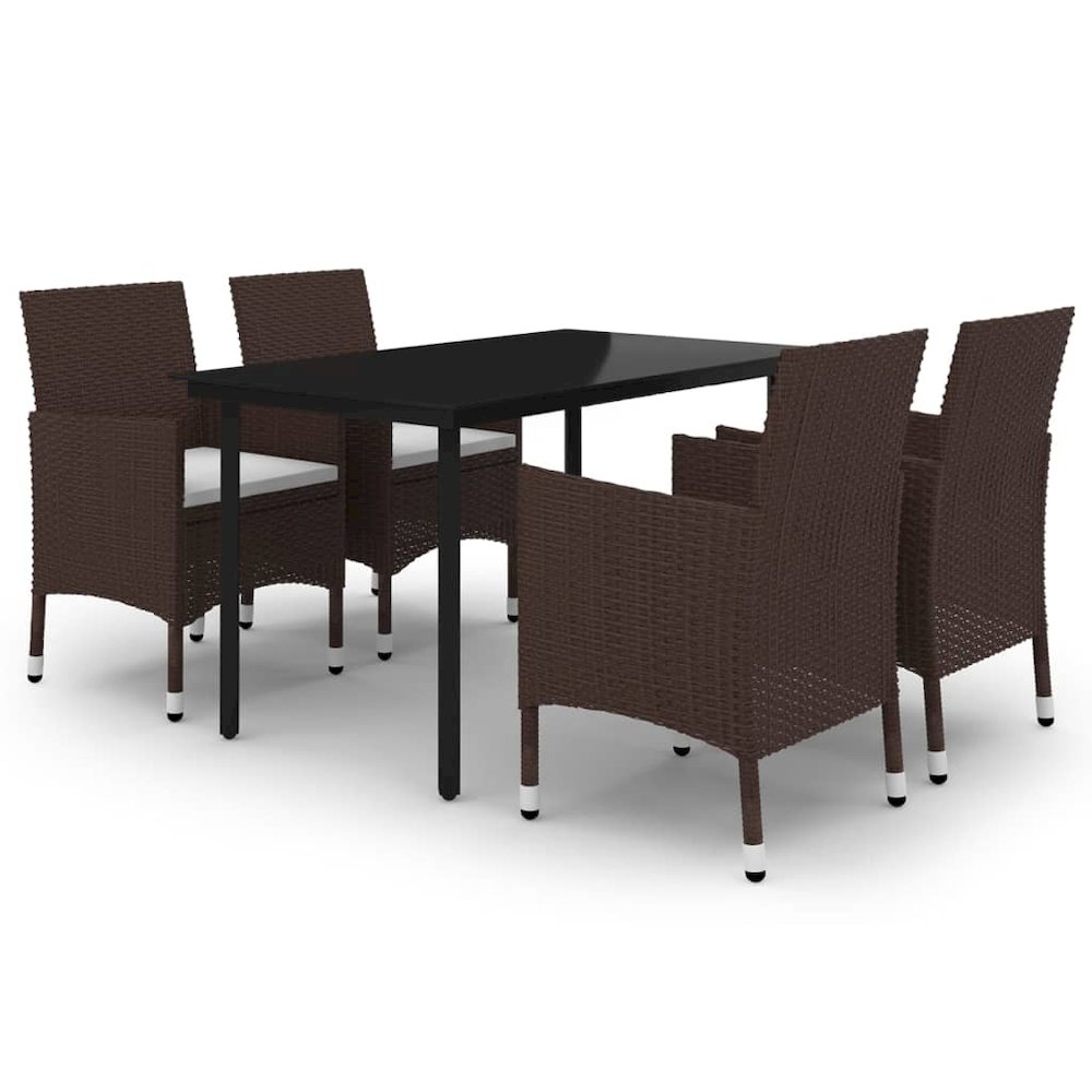 Garden Dining Set Brown, Cream white, Black. Picture 2