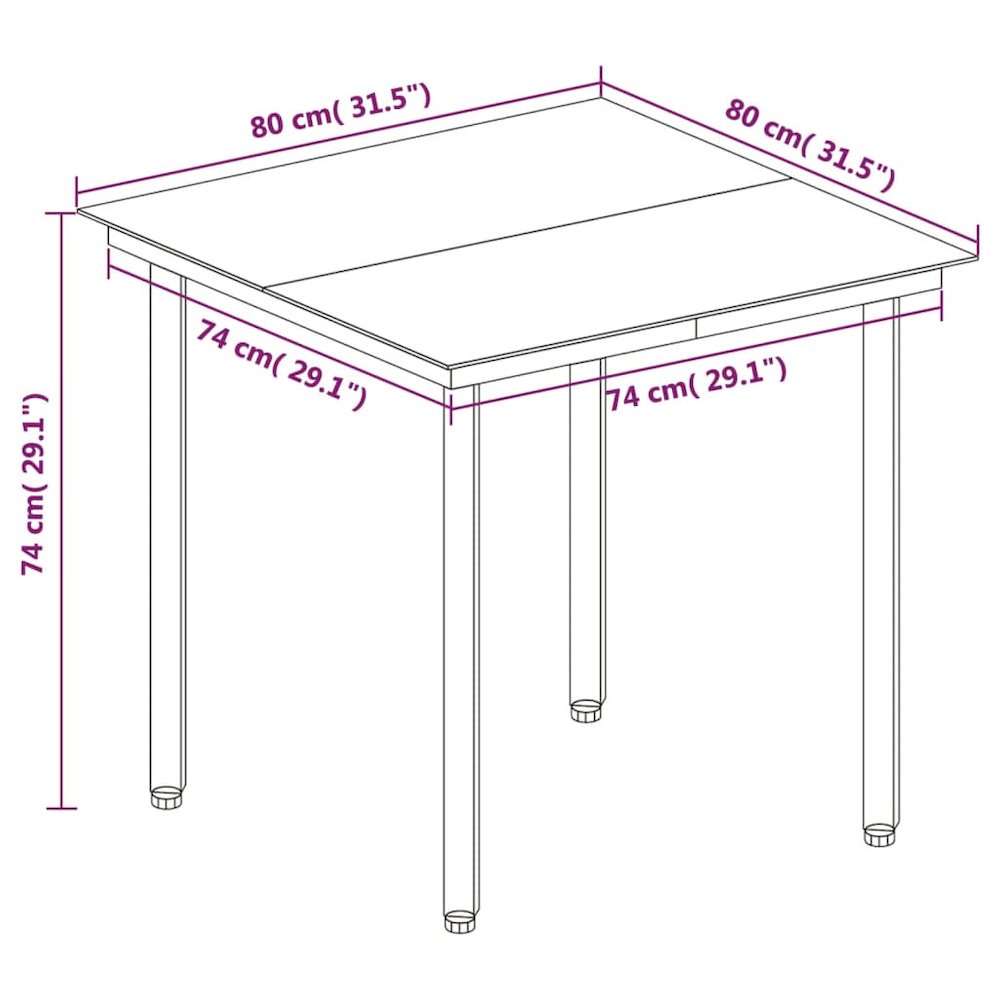 Garden Dining Set Black, Cream White. Picture 8