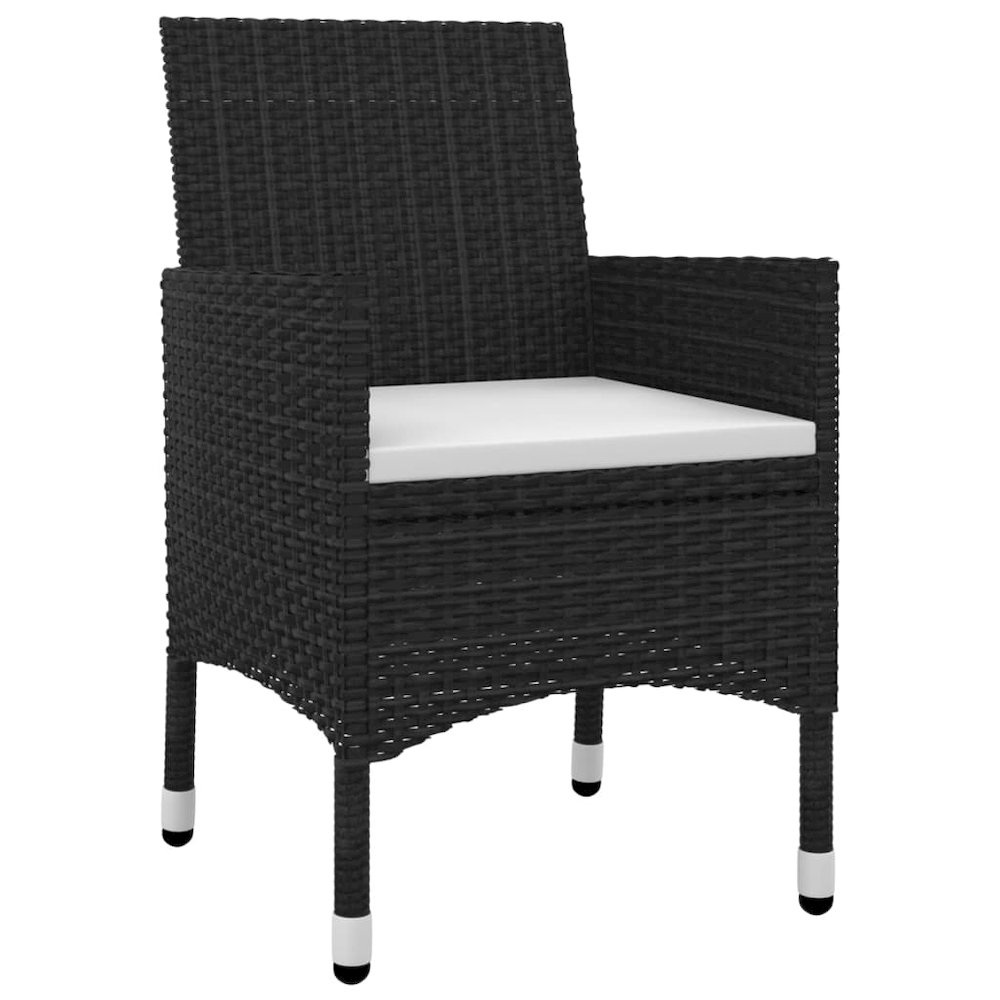 Garden Dining Set Black PE rattan Medium Durable. Picture 3