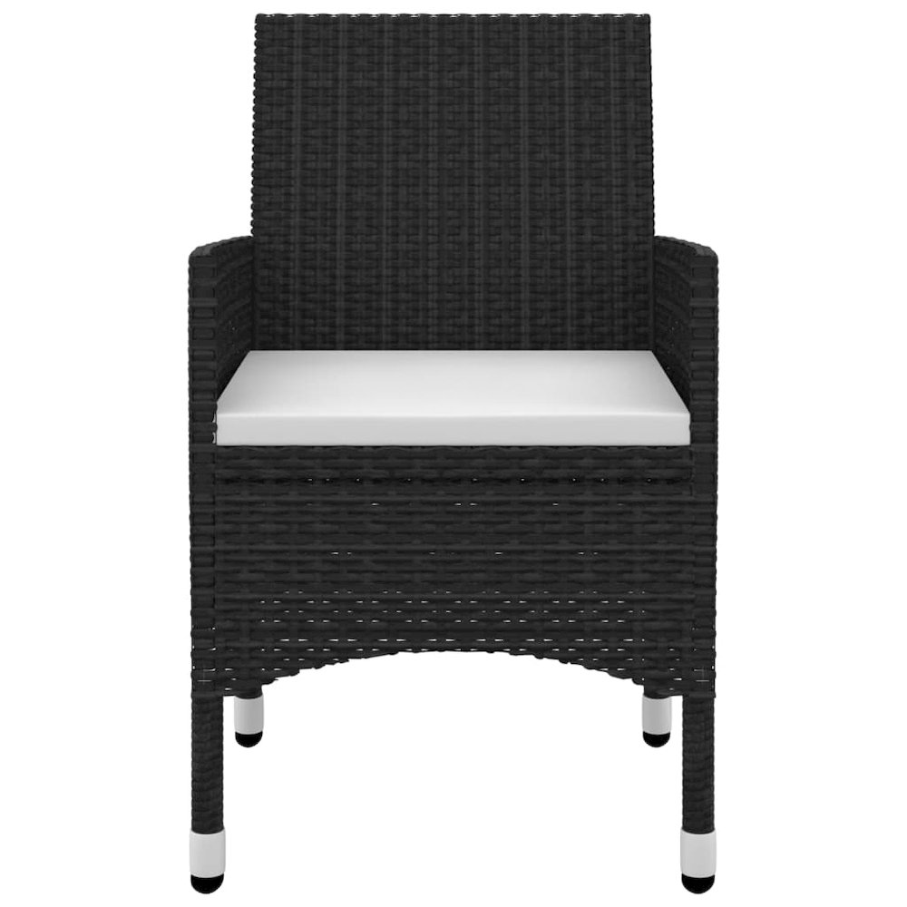 Garden Dining Set Black PE rattan Medium Durable. Picture 4