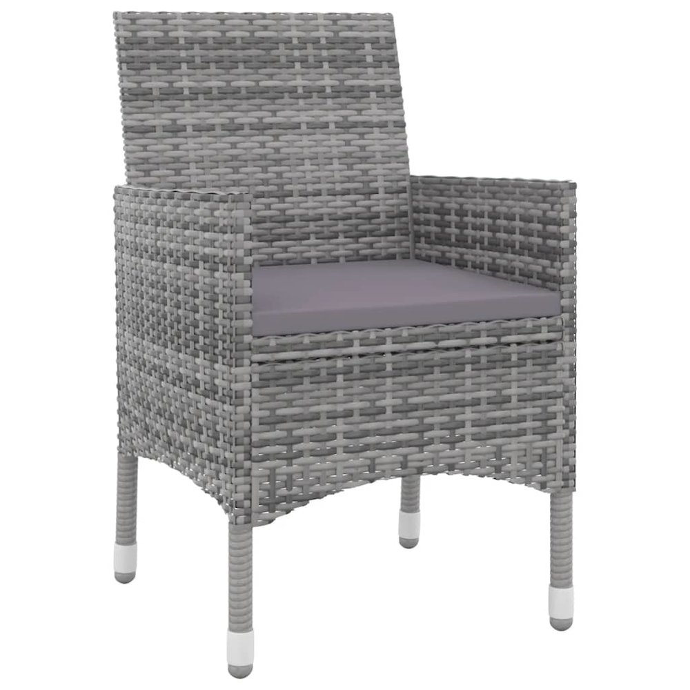 Garden Dining Set Grey PE rattan 5 Piece Durable. Picture 3
