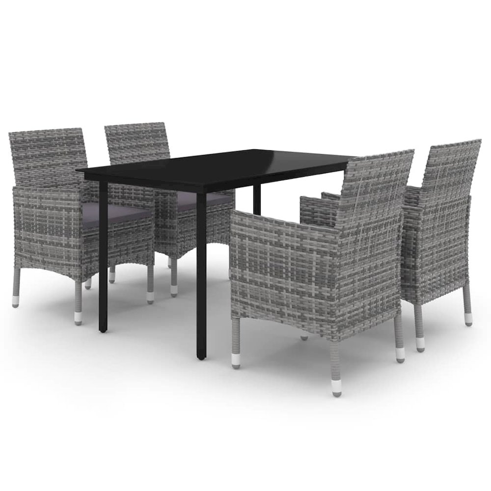 Garden Dining Set Grey, Dark Grey, Black. Picture 2
