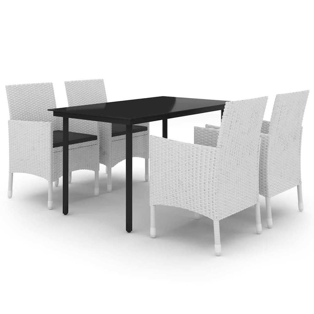 Garden Dining Set White PE rattan Medium Durable. Picture 2