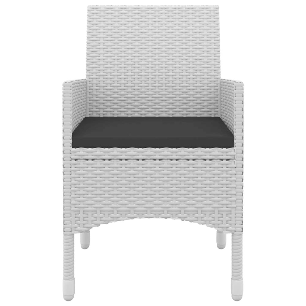 Garden Dining Set White PE rattan Medium Durable. Picture 4