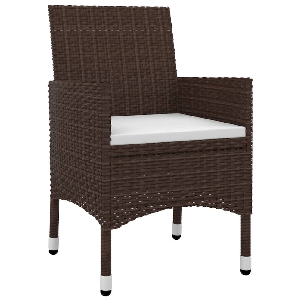 Garden Dining Set Brown PE Rattan Medium Seats Many. Picture 3