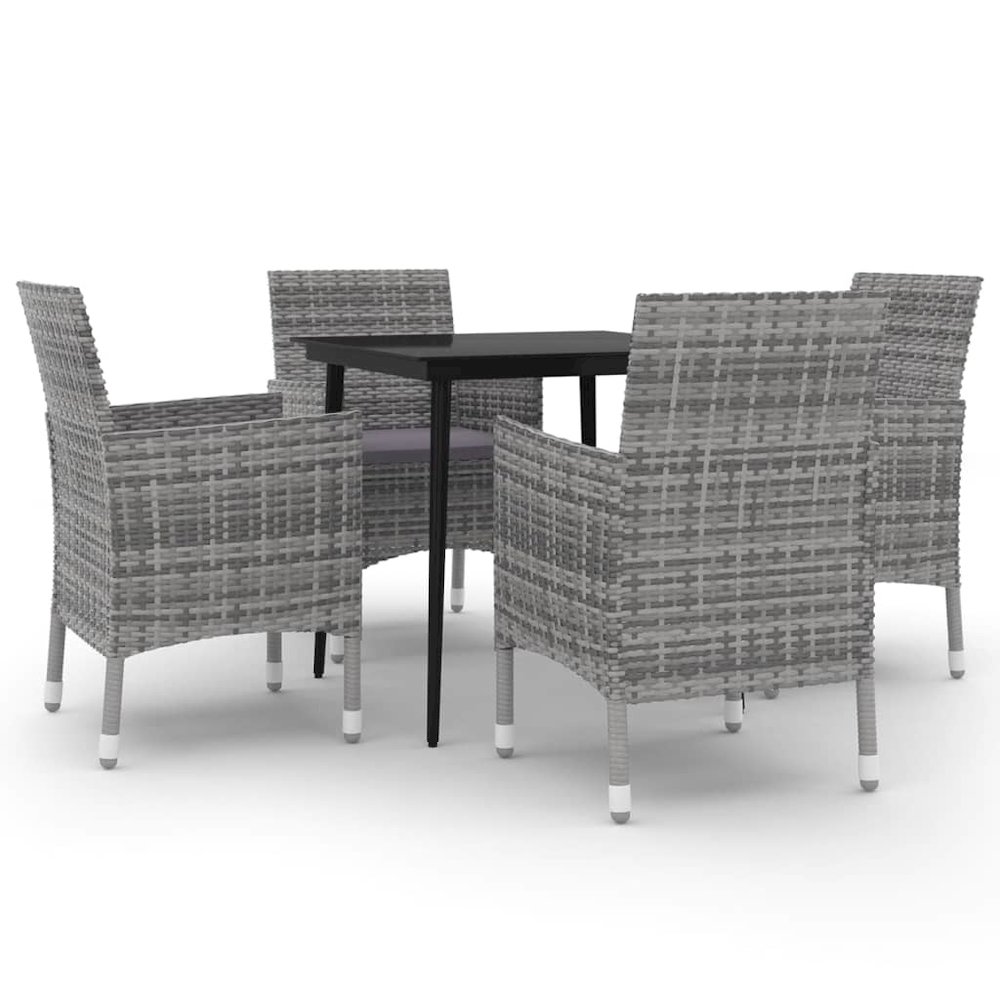 Garden Dining Set Grey, Dark Grey, Black. Picture 2