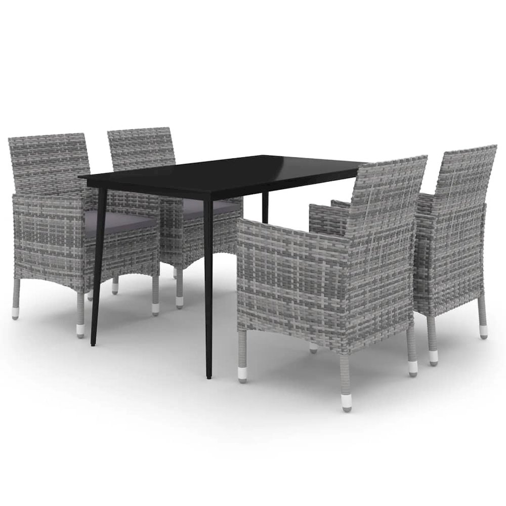 Garden Dining Set Grey PE rattan Large Suitable for Many. Picture 2