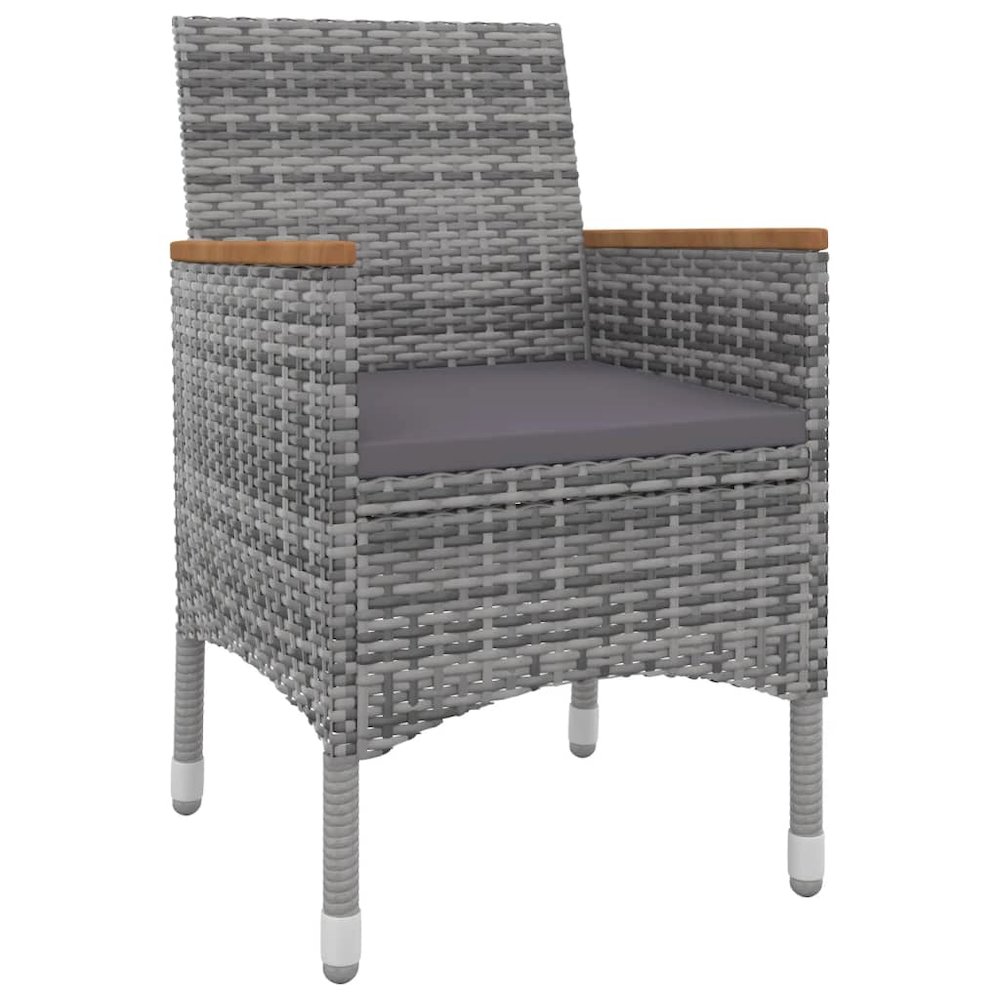 Garden Dining Set Grey PE Rattan Medium Waterproof materials. Picture 3