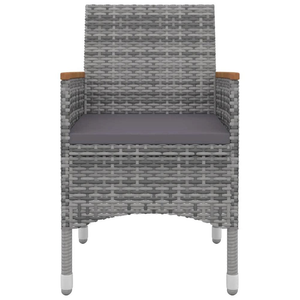 Garden Dining Set Grey PE Rattan Medium Waterproof materials. Picture 4