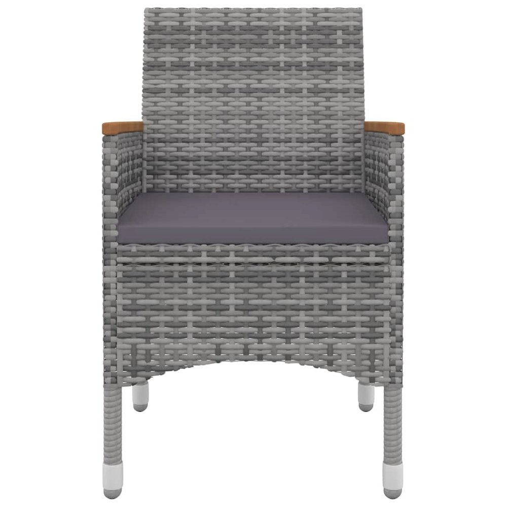 Garden Dining Set Grey PE Rattan Medium Durable. Picture 4
