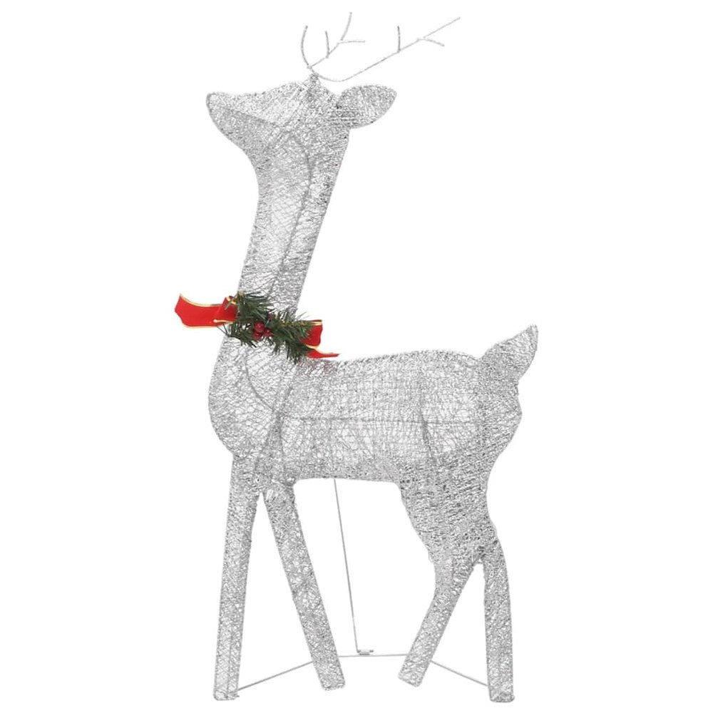 Christmas Reindeer Family Set of 3 Silver Fabric Large. Picture 5