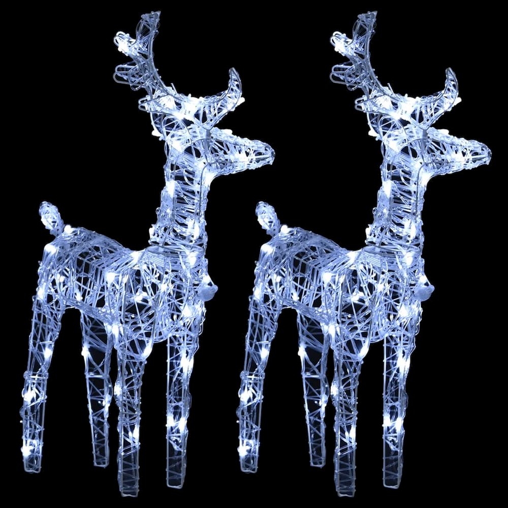 Christmas Reindeer Set of 2 Cool White Acrylic Decorative Inlays. Picture 2
