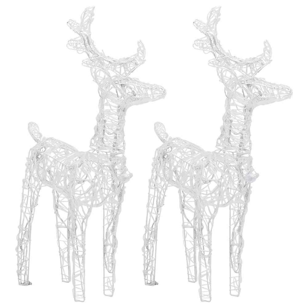 Christmas Reindeer Set of 2 Cool White Acrylic Decorative Inlays. Picture 3
