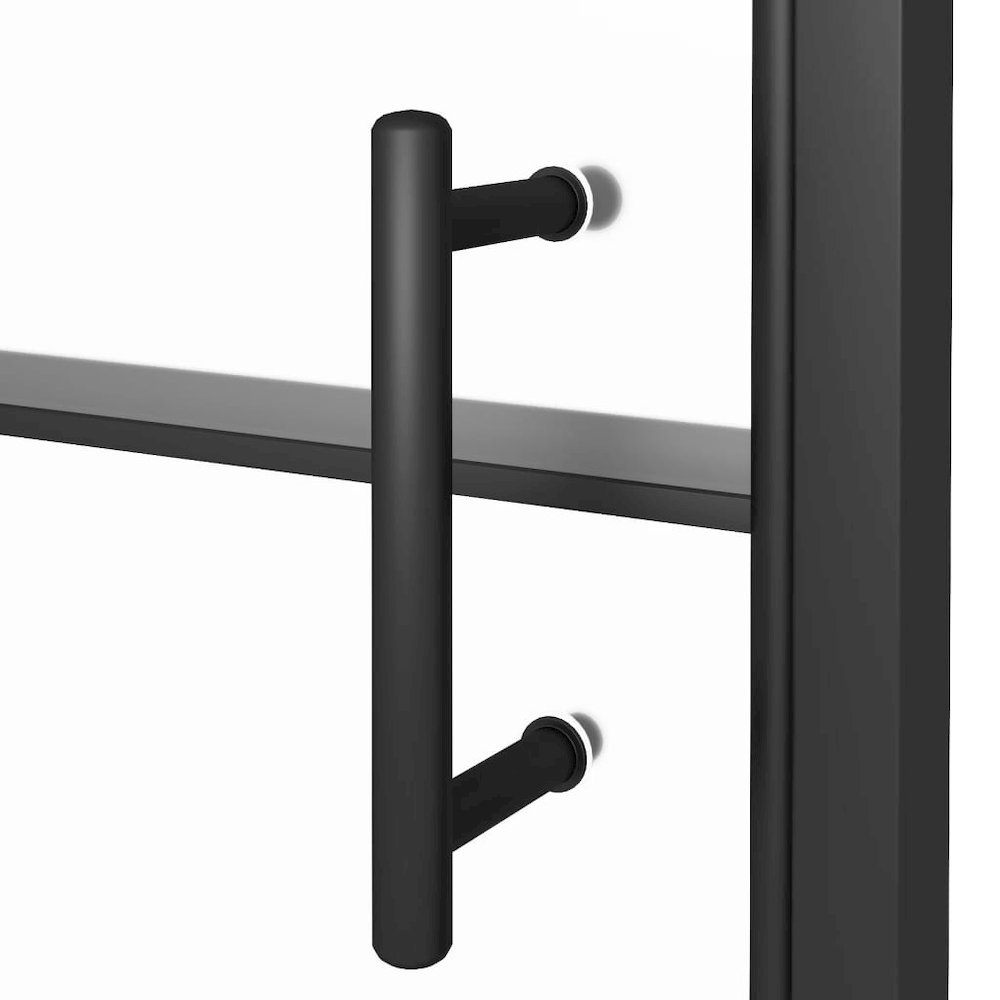 Shower Door 39.4"x70.1" Half Frosted Tempered Glass Black. Picture 6