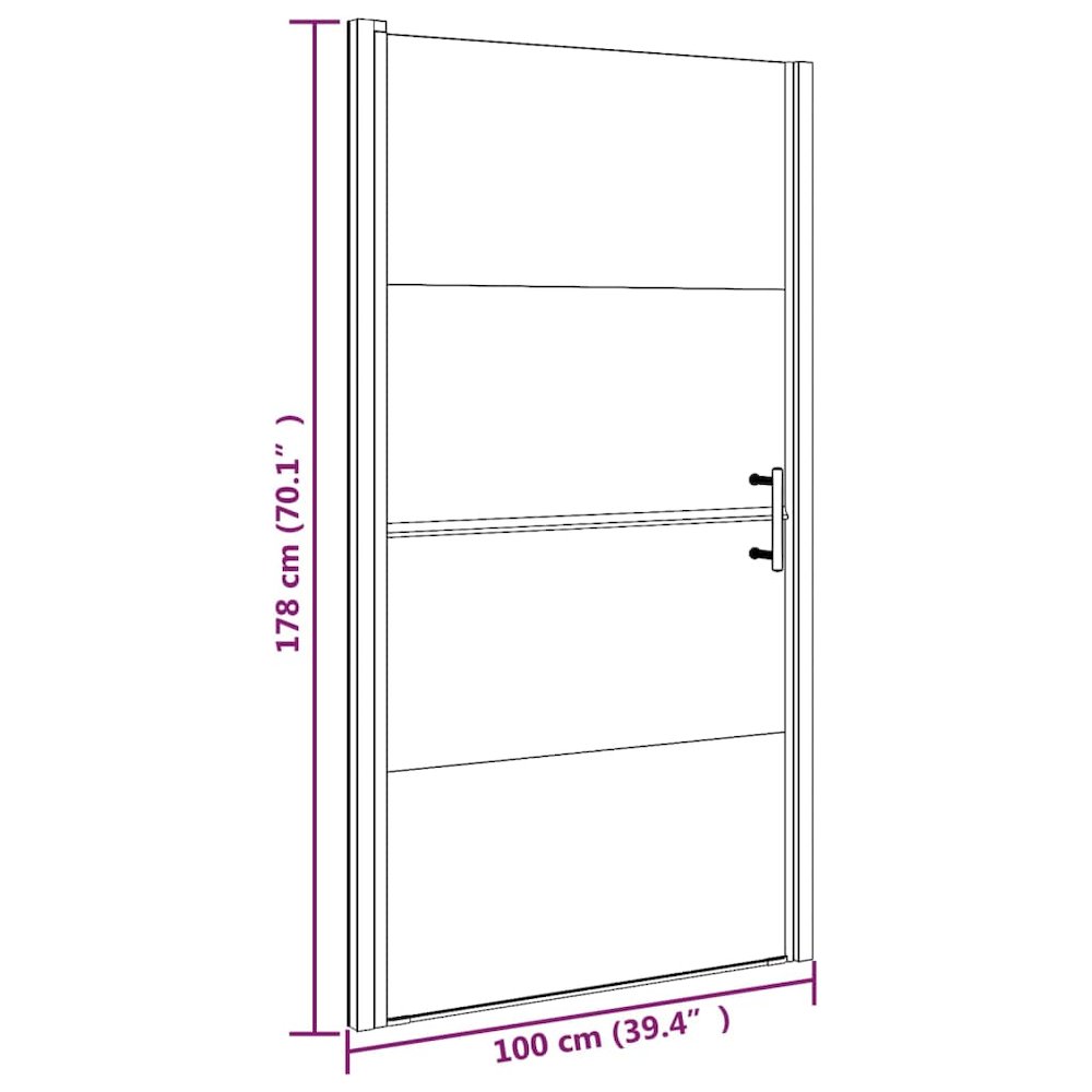 Shower Door 39.4"x70.1" Half Frosted Tempered Glass Black. Picture 7
