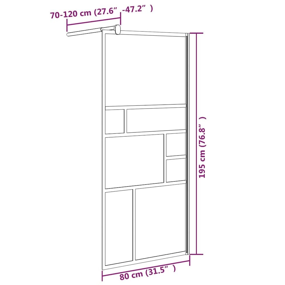 Walk-in Shower Wall 31.5"x76.8" ESG Glass White. Picture 7