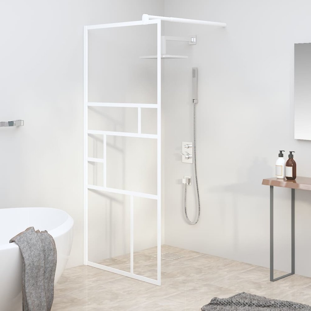 Walk-in Shower Wall 31.5"x76.8" ESG Glass White. Picture 1