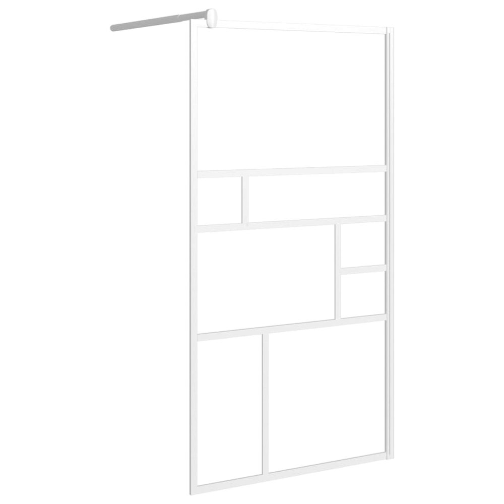 Walk-in Shower Wall 45.3"x76.8" ESG Glass White. Picture 2