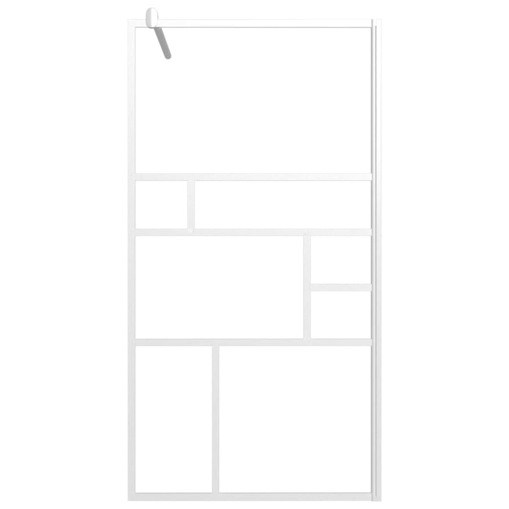Walk-in Shower Wall 45.3"x76.8" ESG Glass White. Picture 3
