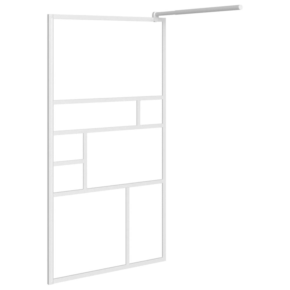 Walk-in Shower Wall 45.3"x76.8" ESG Glass White. Picture 4