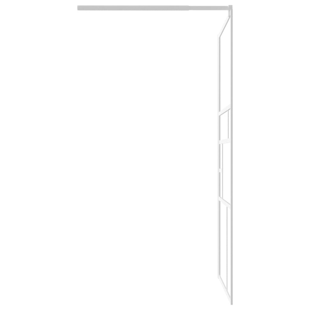 Walk-in Shower Wall 45.3"x76.8" ESG Glass White. Picture 5