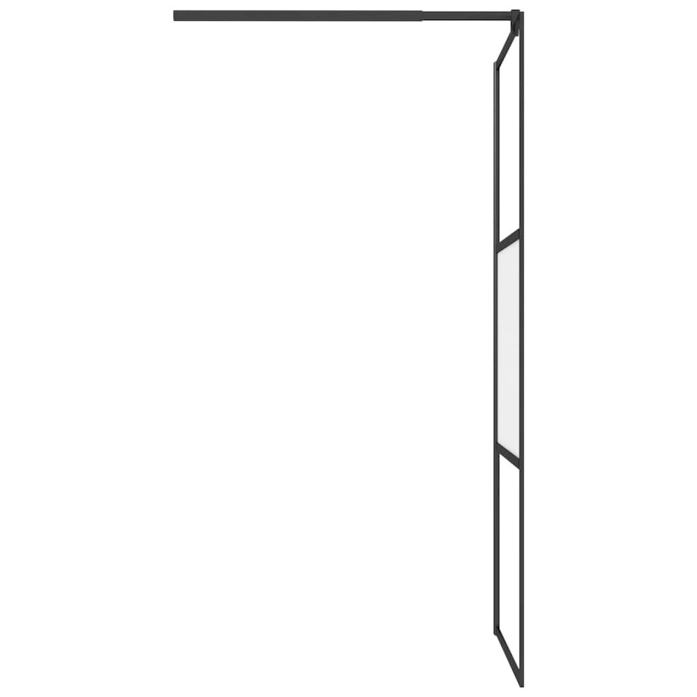 Walk-in Shower Wall 35.4"x76.8" Half Frosted ESG Glass Black. Picture 5