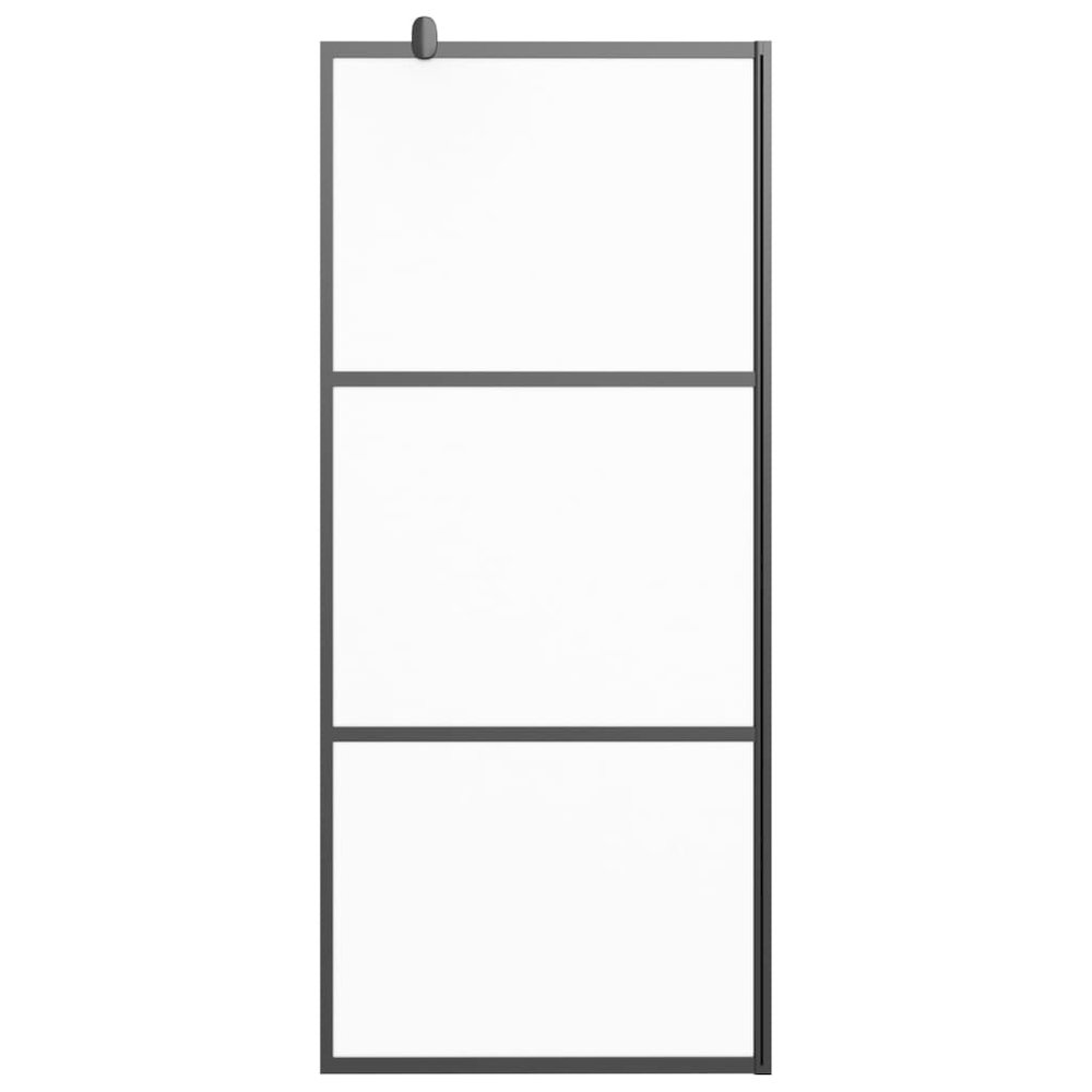 Walk-in Shower Wall 35.4"x76.8" Frosted ESG Glass Black. Picture 3