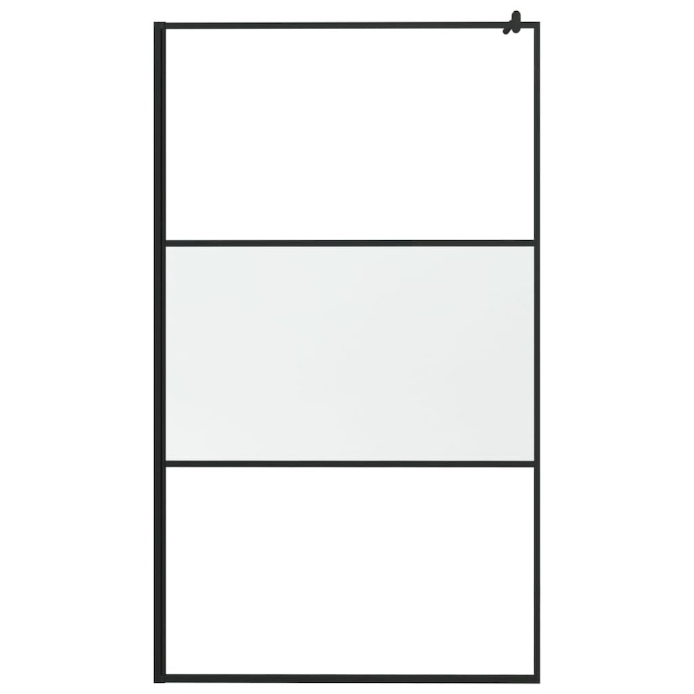 Walk-in Shower Wall 45.3"x76.8" Frosted ESG Glass Black. Picture 3