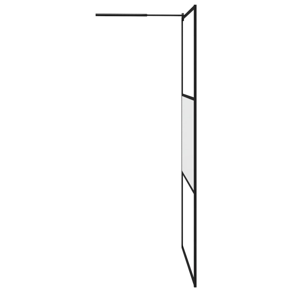 Walk-in Shower Wall 45.3"x76.8" Frosted ESG Glass Black. Picture 4