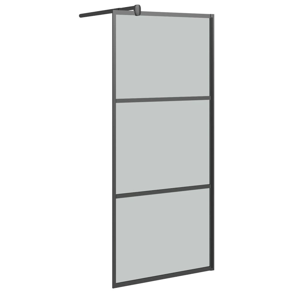 Walk-in Shower Wall 31.5"x76.8" Dark ESG Glass Black. Picture 2