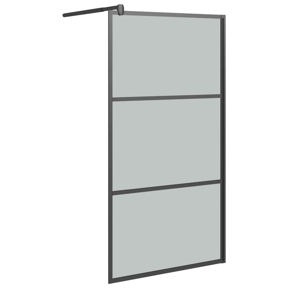 Walk-in Shower Wall 39.4"x76.8" Dark ESG Glass Black. Picture 2