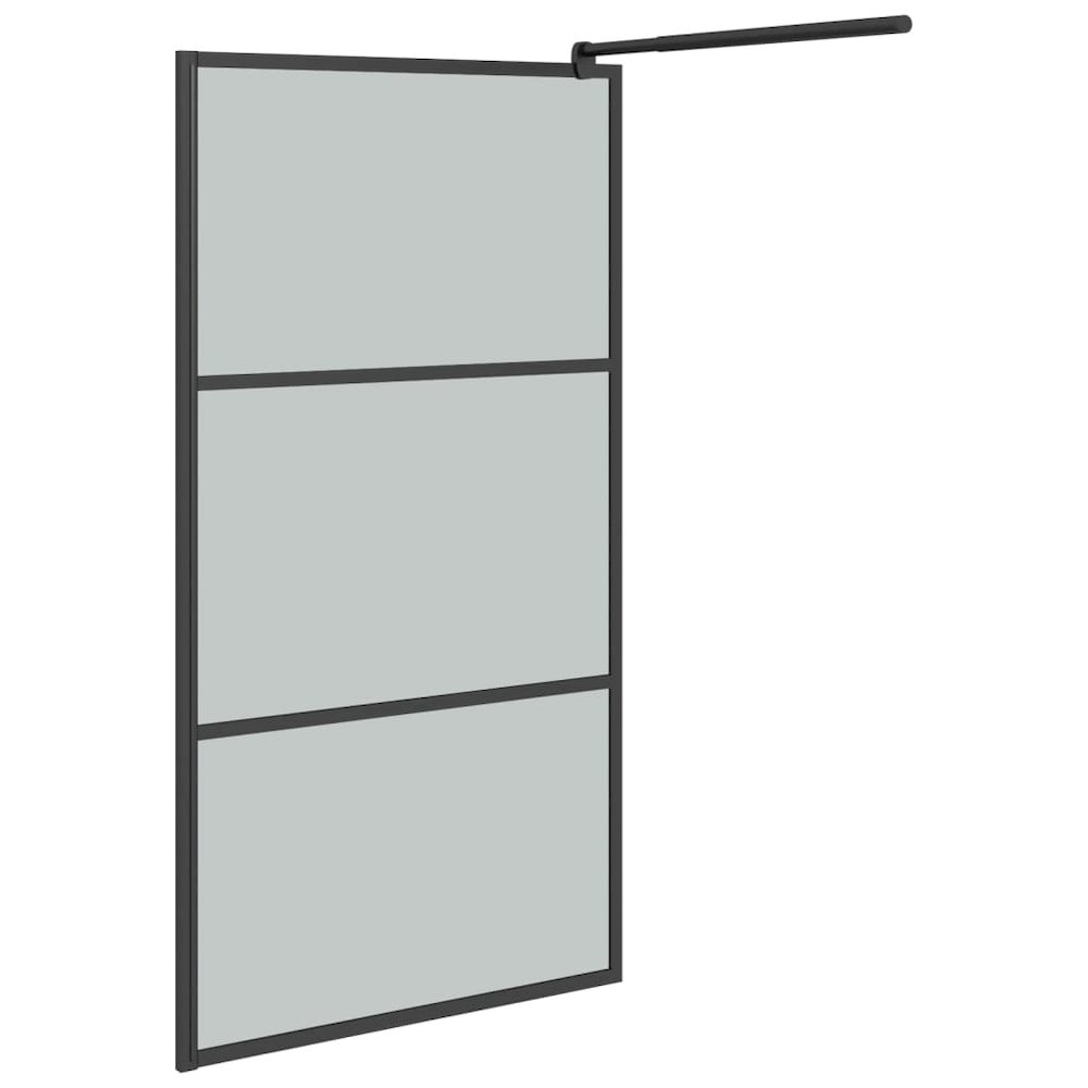 Walk-in Shower Wall 39.4"x76.8" Dark ESG Glass Black. Picture 4